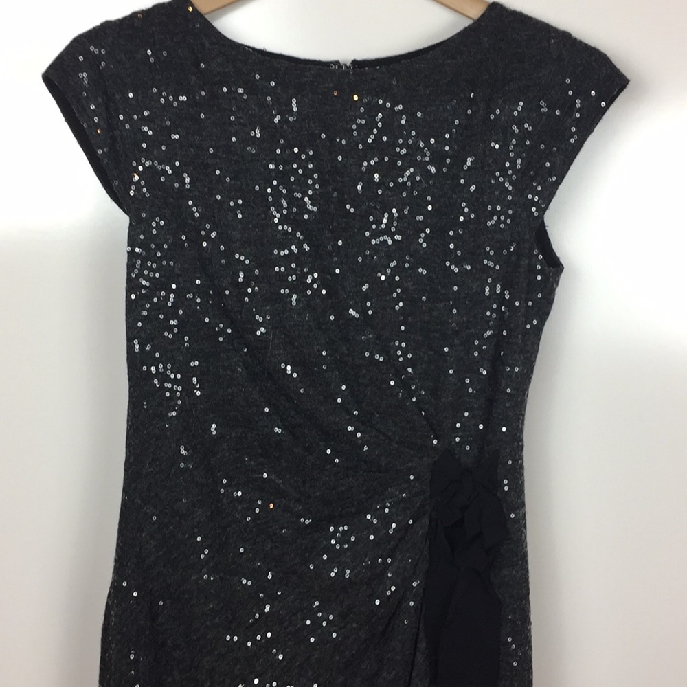 The Limited, dark gray, black sequence dress.
